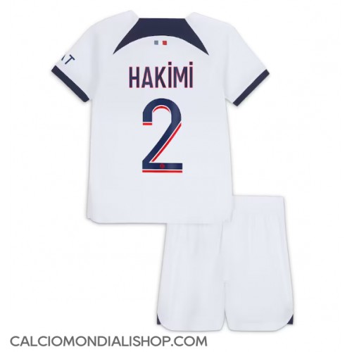 Maglie da calcio Paris Saint-Germain Achraf Hakimi #2 Seconda Maglia Bambino 2023-24 Manica Corta (+ Pantaloni corti)